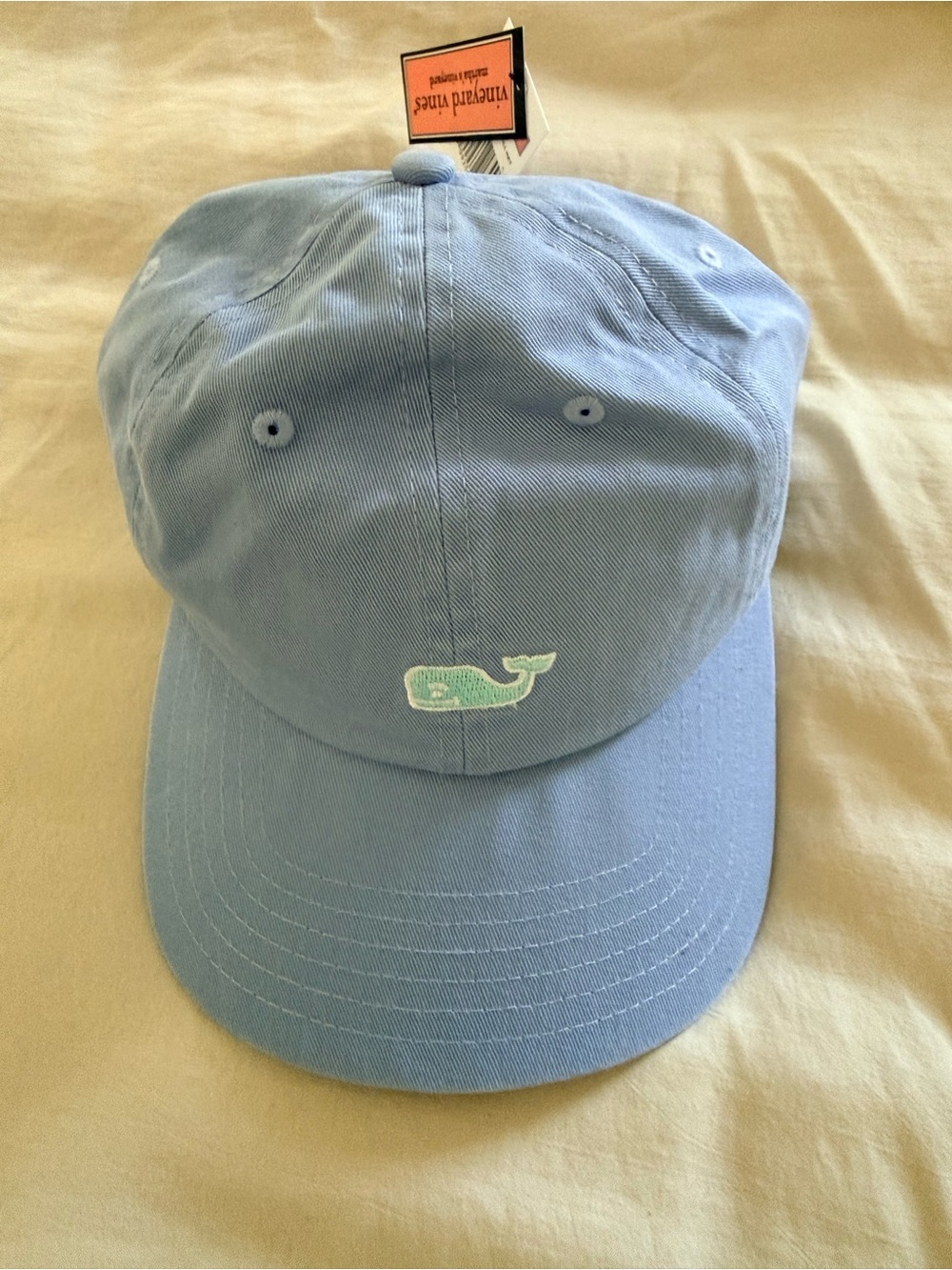 NWT Vineyard Vines Whale Embroidered Striped Baseball Hat Cap in Peri Wink OS